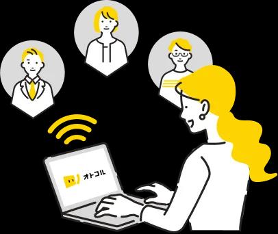 オトコルが一斉に自動発信